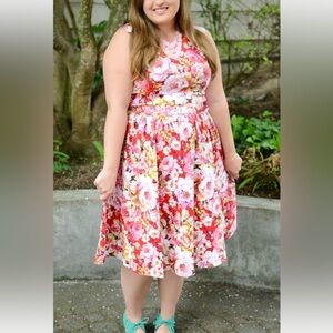 Lindy Bop 50s Rockabilly Swing Dress in Red 6X